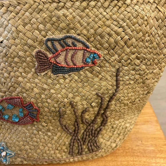 Cappelli Straworld Artisan Woven Tote with Fish Embroidery - Picture 3 of 10